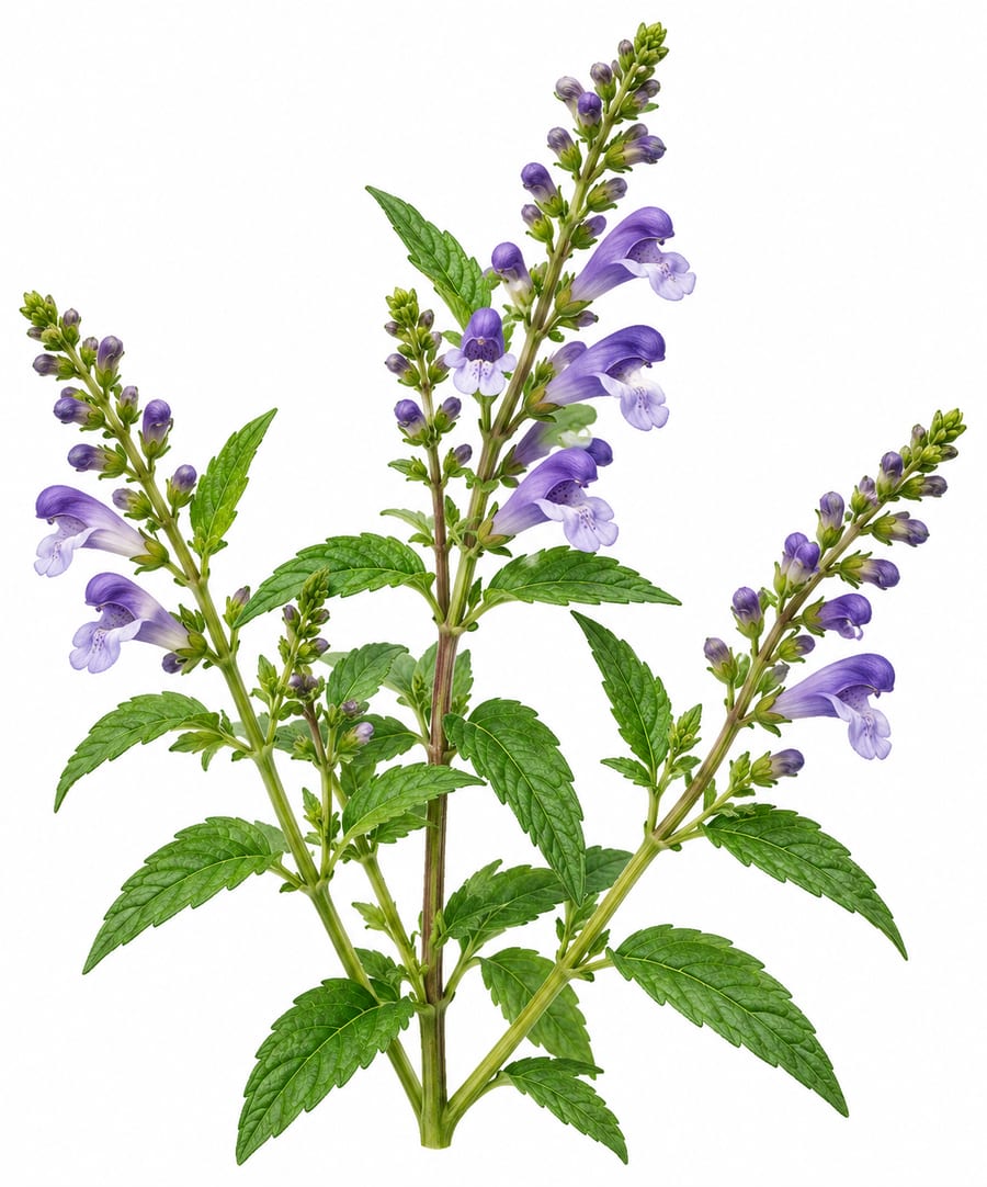 סקוטלריה (Scutellaria lateriflora) — ענפים פורחים